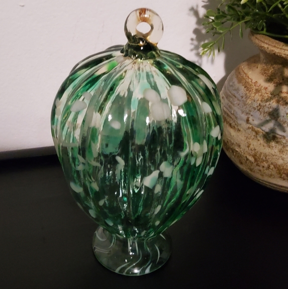 Vintage Hand Blown Hummingbird Feeder - Picture 3 of 5